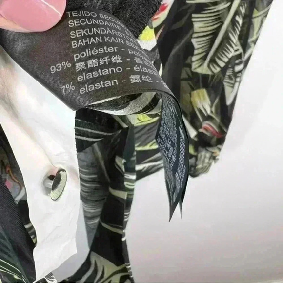 Zara Tropical print sheer body suit tie feature in the front‎ size small - Picture 13 of 13